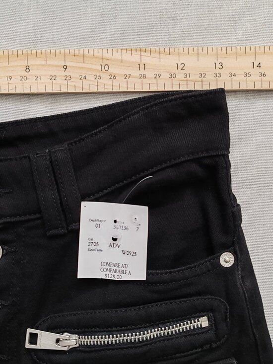 Zadig & Voltaire Eyes Denim Eco Flare Jeans Black Size 26 Cargo Pockets NWT - Picture 7 of 16